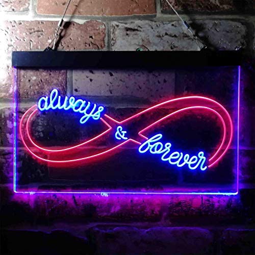 Love Infinity Always Forever Dual LED Neon Light Sign